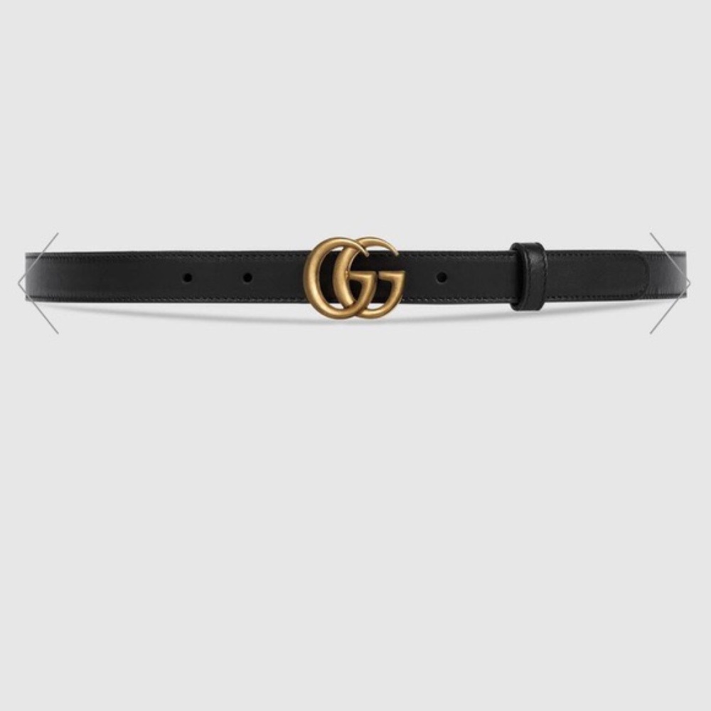 Gucci Leather Belt with Mini Double G Buckle